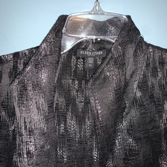 Eileen Fisher High Collar Open Front Jacket Petite - Picture 6 of 11